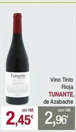 Masymas Vino Tinto Rioja Tunante De Azabache oferta