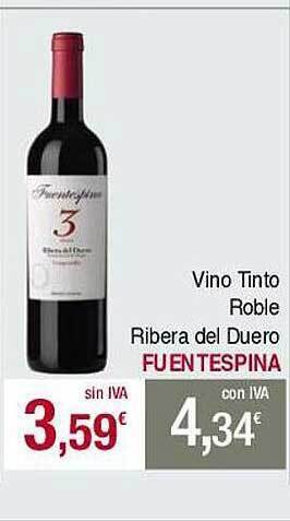 Masymas Vino Tinto Roble Ribera Del Duero Fuentespina oferta