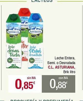 Masymas Leche Entera Semi O Desnatada C.l. Asturiana oferta