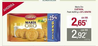 Masymas María Oro Cuétara oferta