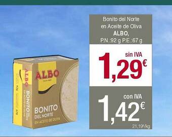 Masymas Bonito Del Norte En Aceite De Oliva Albo oferta