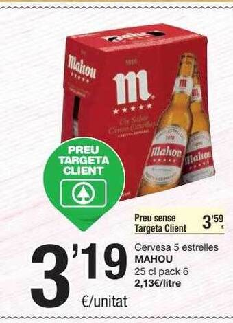 SPAR Fragadis Cerveza 5 Estrellas Mahou oferta