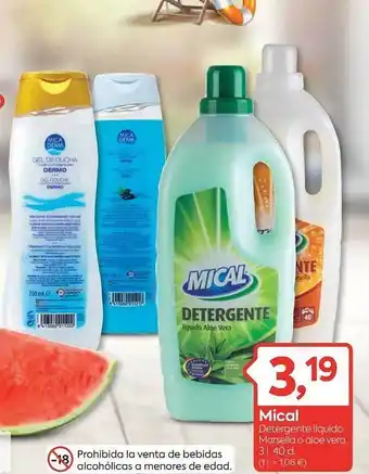 Suma Supermercados Mical Detergente Liquido Marsella Aloe Vera oferta
