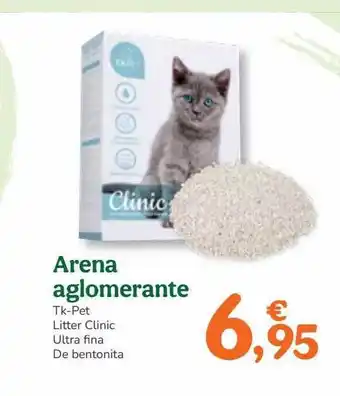 TiendAnimal Arena Aglomerante Tk-pet Litter Clinic Ultra Fina De Bentonia oferta