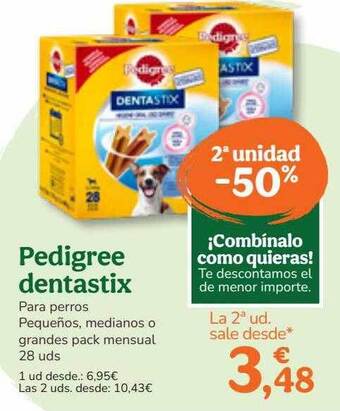 TiendAnimal 2a Unidad -50% Pedigree Dentastix oferta