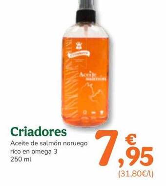 TiendAnimal Criadores Aceite De Salmón Noruego Rico En Omega 3 oferta