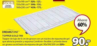 JYSK Dreamzone Topper Gold T40 oferta