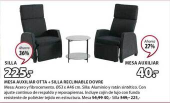 JYSK Mesa Auxiliar Otta + Silla Reclinable Dovre oferta