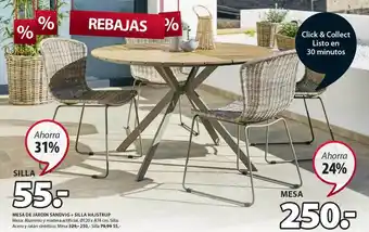 JYSK Mesa De Jardín Sandvig + Silla Hajstrup oferta