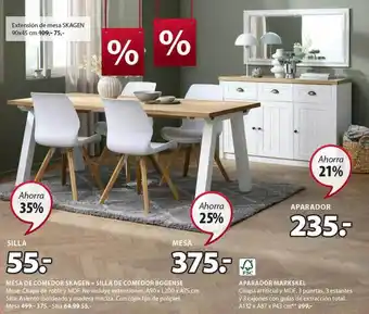 JYSK Mesa De Comedor Skagen + Silla De Comedor Bogense Aparador Markskel oferta