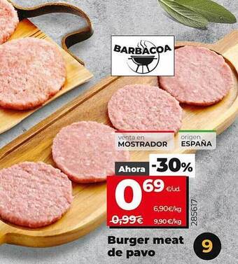 La Plaza de DIA Burger Meat De Pavo oferta
