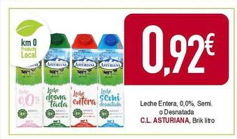 Masymas Leche Entera 0.0% Semi O Desnatada Cl Asturiana oferta