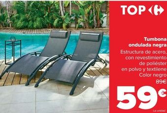 Carrefour Tumbona ondulada negra oferta