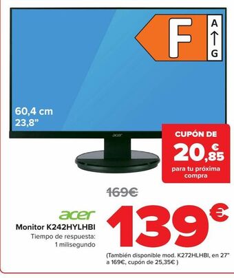 Carrefour Acer monitor k242hylhbi oferta