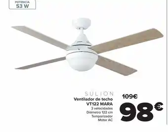 Carrefour Sulion ventilador de techo vt122 mara oferta