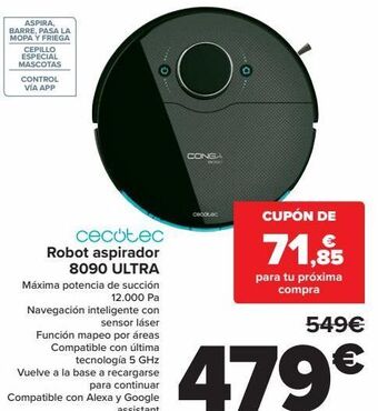 Carrefour Cecotec robot aspirador 8090 ultra oferta