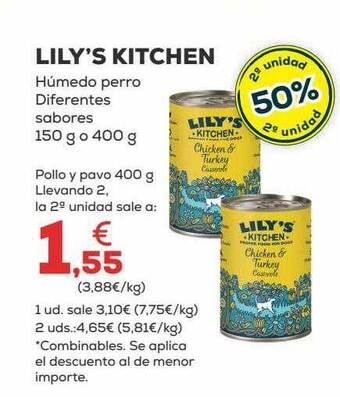 Kiwoko Lily's Kitchen Húmedo Perro Diferentes Sabores oferta