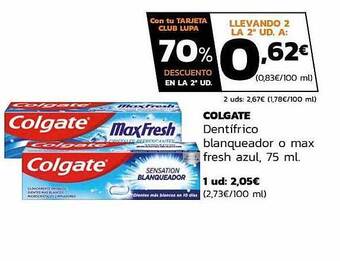 Supermercados Lupa Colgate Dentifrico Blanqueador O Max Fresh Azul oferta