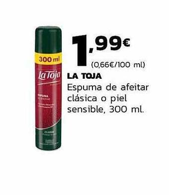 Supermercados Lupa La Toja Espuma De Afeitar Clasica O Piel Sensible oferta