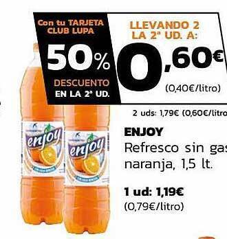 Supermercados Lupa Enjoy Refresco Sin Gas Naranja oferta