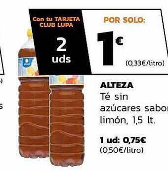 Supermercados Lupa Alteza Té Sin Azucares Sabor Limón oferta