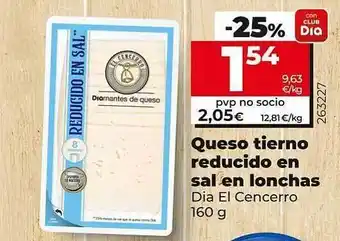 Dia Supermercados Queso Tierno Reducido En Sal En Lonchas Dia El Cencerro oferta