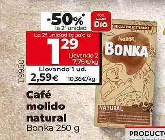Dia Supermercados 2a Unitat -50% Café Molido Natural oferta