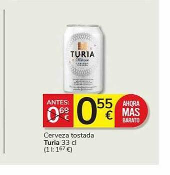 Supermercados Charter Cerveza Tostada Turia oferta