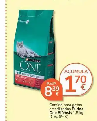 Supermercados Charter Comida Para Gatos Esterilizados Purina One Bifensis oferta