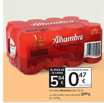 Supermercados Charter Cerveza Alhambra oferta