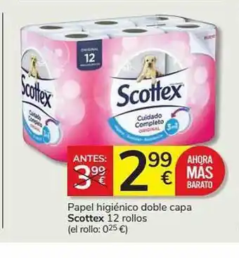 Supermercados Charter Papel Higiénico Doble Capa Scottex 12 Rollos oferta