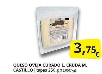 Supermercados MAS Queso Oveja Curado L Cruda M Castillo oferta