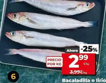 Dia Supermercados Bacaladilla O Lirio oferta