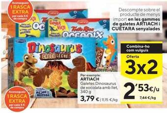 Caprabo Artiach Galetes Dinosaurus De Xocolata Amb Llet oferta