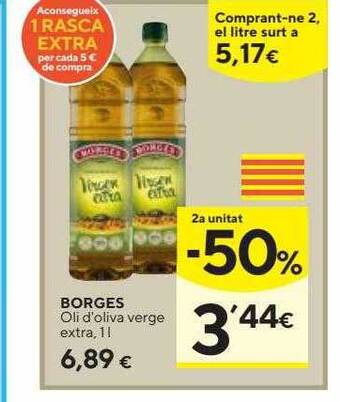 Caprabo 2a Unitat -50% Borges Oli D'oliva Verge Extra oferta