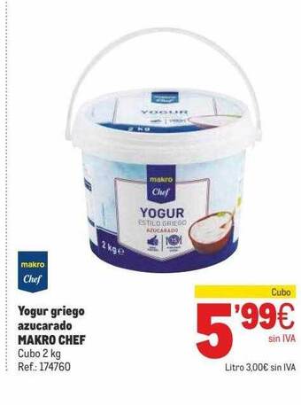 Makro Yogur Griego Azucarado Makro Chef oferta