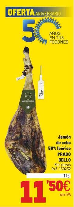 Makro Jamón De Cebo 50% Ibérico Prado Bello oferta