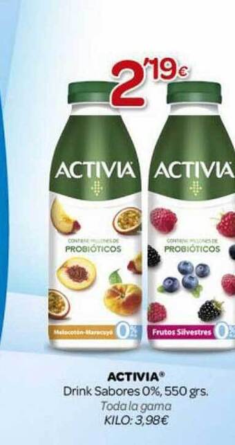 Alsara Supermercados Activia Drink Sabores 0% oferta
