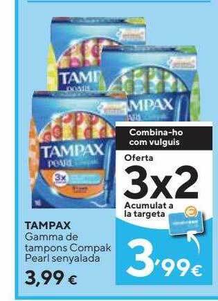 Caprabo Tampax Gamma De Tampons Compak Pearl Senyalada oferta