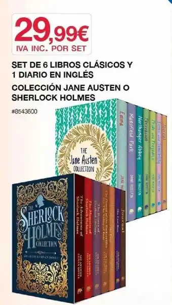 Costco Set De 6 Libros Clásicos Y 1 Diario En Inglés Colección Jane Austen O Sherlock Holmes oferta