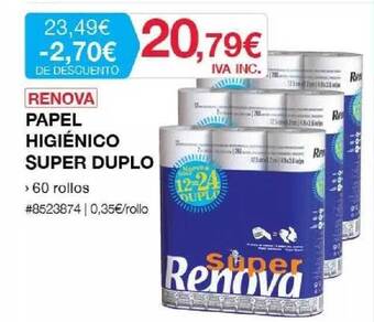 Costco Renova Papel Higiénico Super Duplo oferta