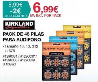 Costco Pack De 48 Pilas Para Audífono Kirkland oferta
