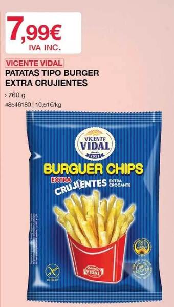 Costco Vicente Vidal Patatas Tipo Burger Extra Crujientes oferta