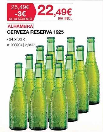 Costco Alhambra Cerveza Reserva 1925 oferta