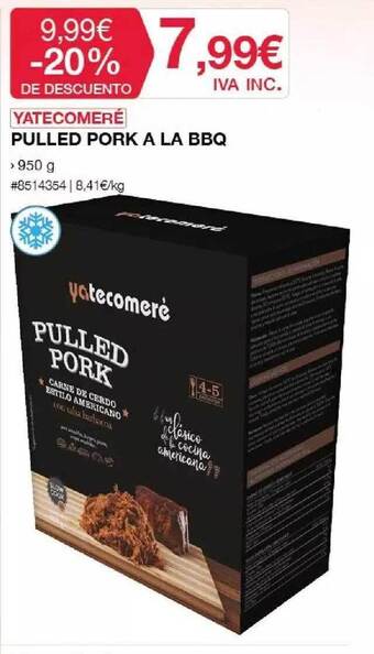 Costco Yatecomeré Pulled Pork A La Bbq oferta