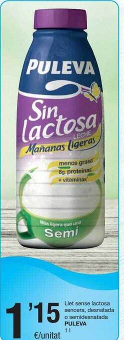 SPAR Fragadis Llet Sense Lactosa Sencera Desnatada O Semidesnatada Puleva oferta