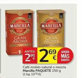 Supermercados Charter Café Molido Natural O Mezcla Marcilla oferta