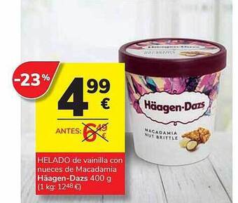 Supermercados Charter Helado De Vainilla Con Nueces De Macadamia Häagen-dazs oferta