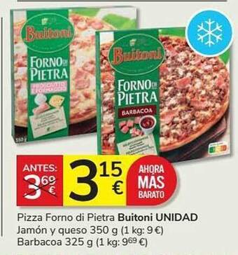 Supermercados Charter Pizza Forno Di Pietra Buitoni Unidad Jamón Y Queso Barbacoa oferta