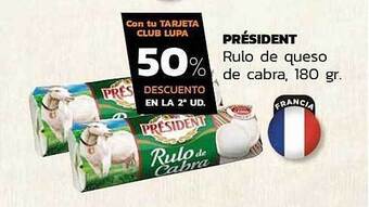 Supermercados Lupa Président Rulo De Queso De Cabra oferta